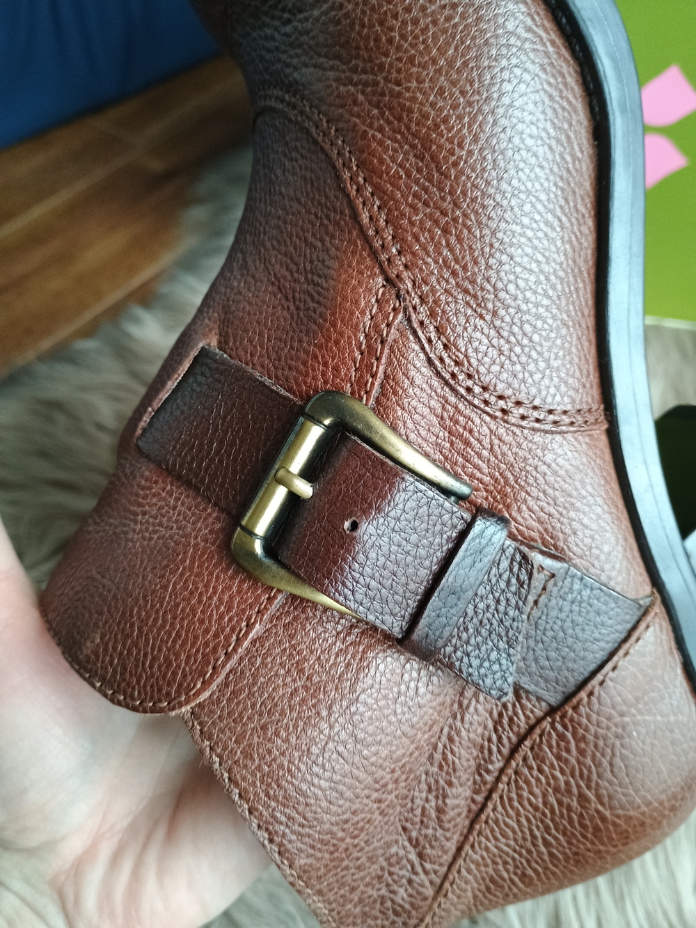Naturalizer Women's Brown Leather Ankle Boots with Buckle - Picture 8 of 11